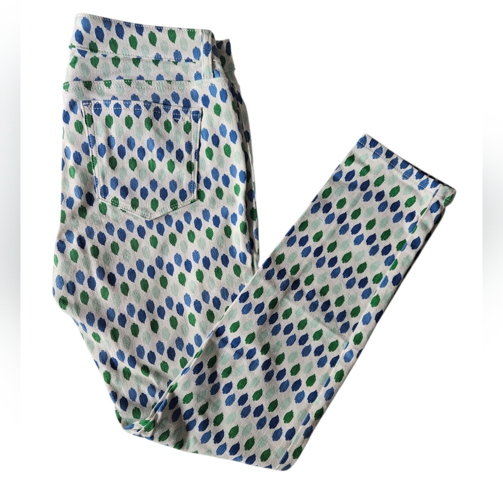 VINEYARD VINES Ikat Dot Print Denim Jeans | SZ 8 - Picture 2 of 11